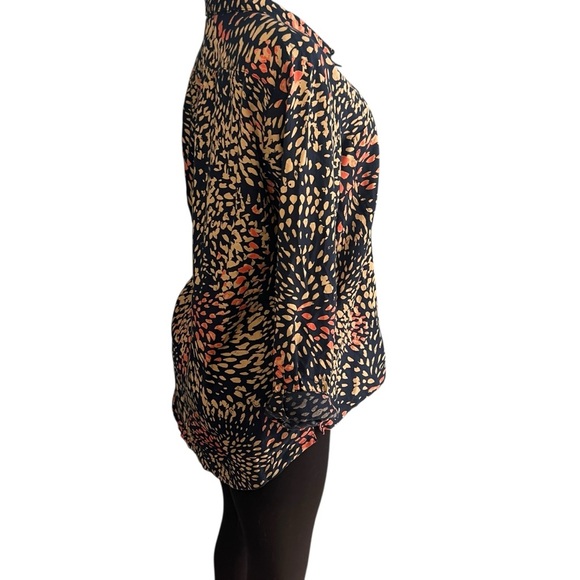 White Stuff Navy Blue Speckled Organic Cotton Blouse - Picture 4 of 9